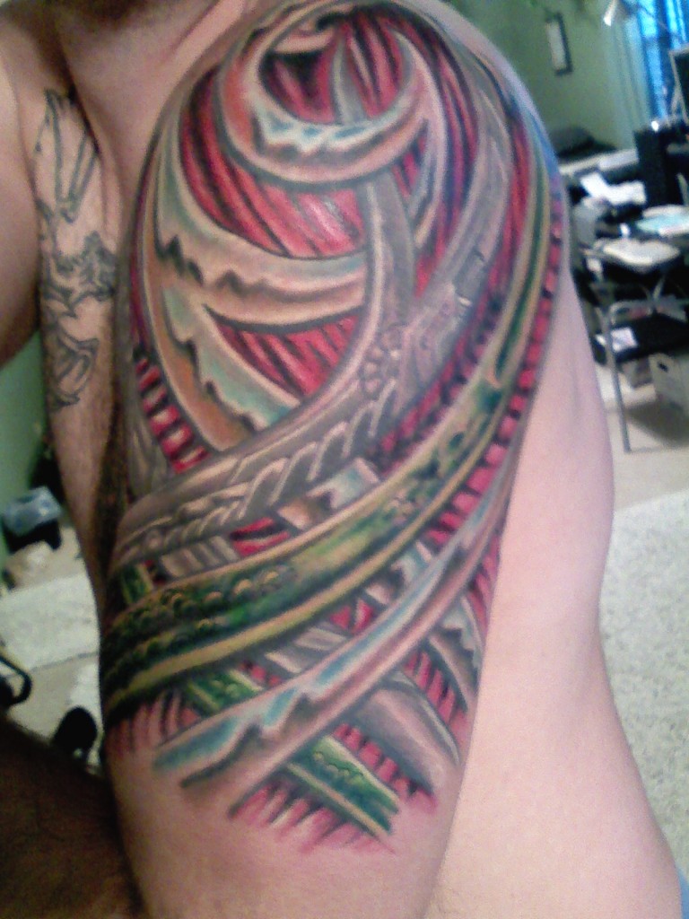 tatunwrapped Finished upper arm tattoo